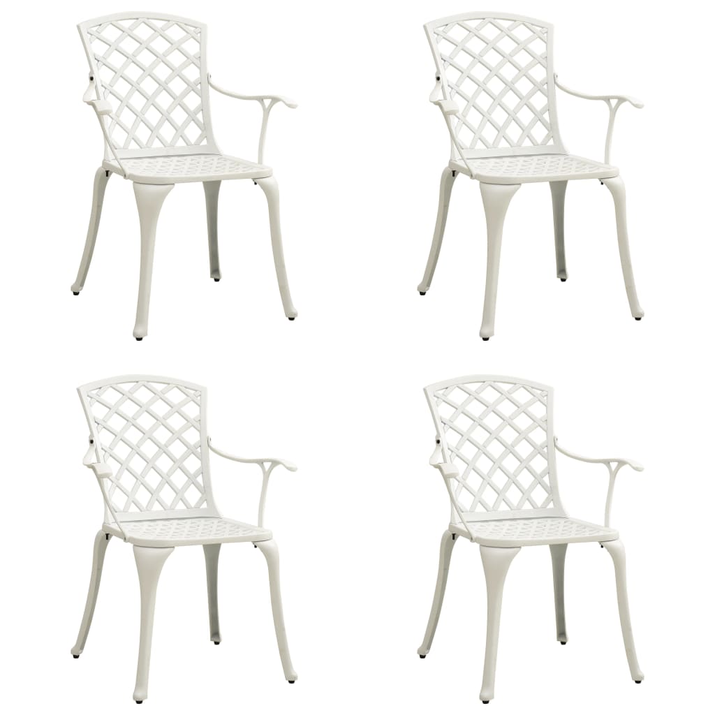 vidaXL 4 db fehér öntött alumínium kerti szék