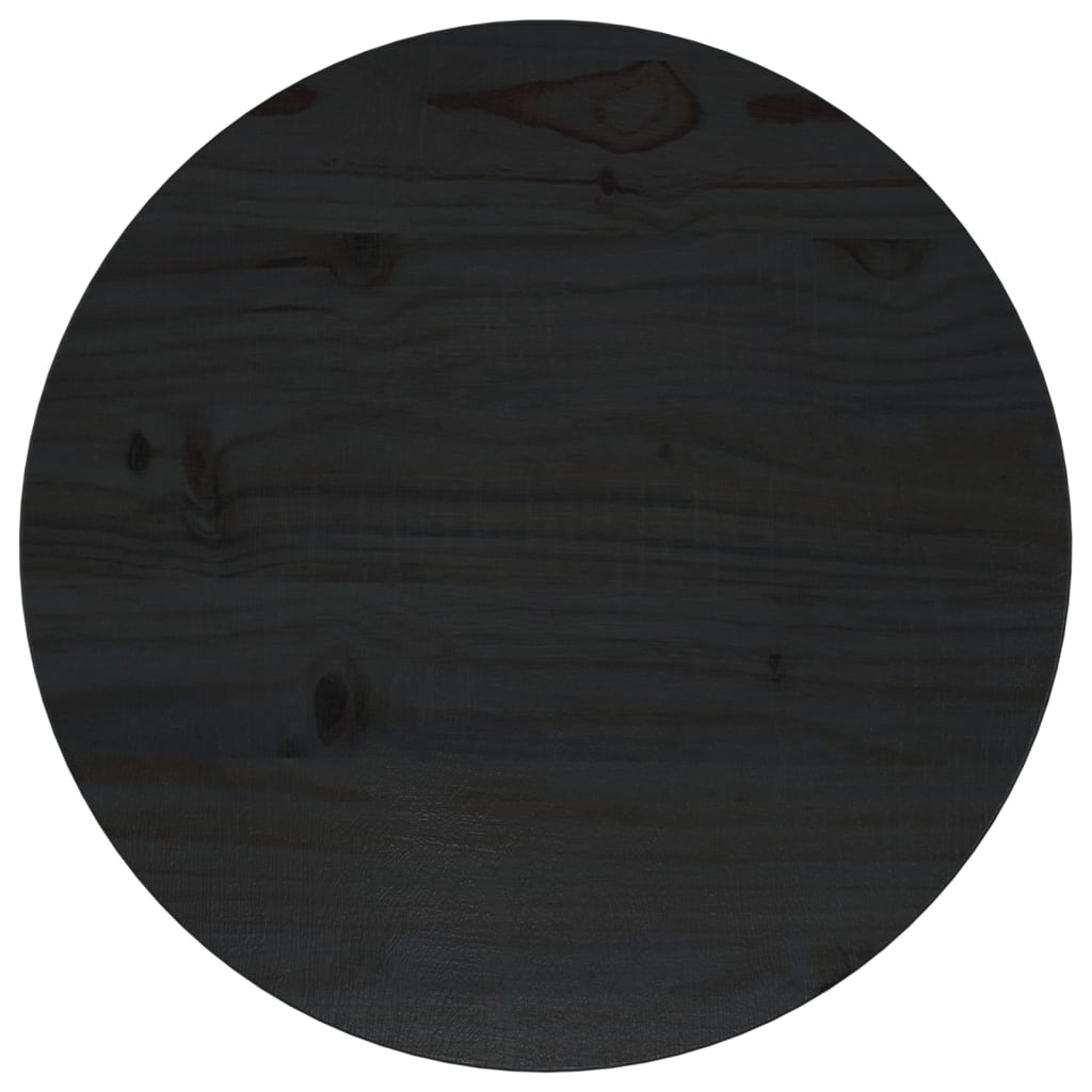vidaXL fekete tömör fenyőfa asztallap Ø40 x 2,5 cm
