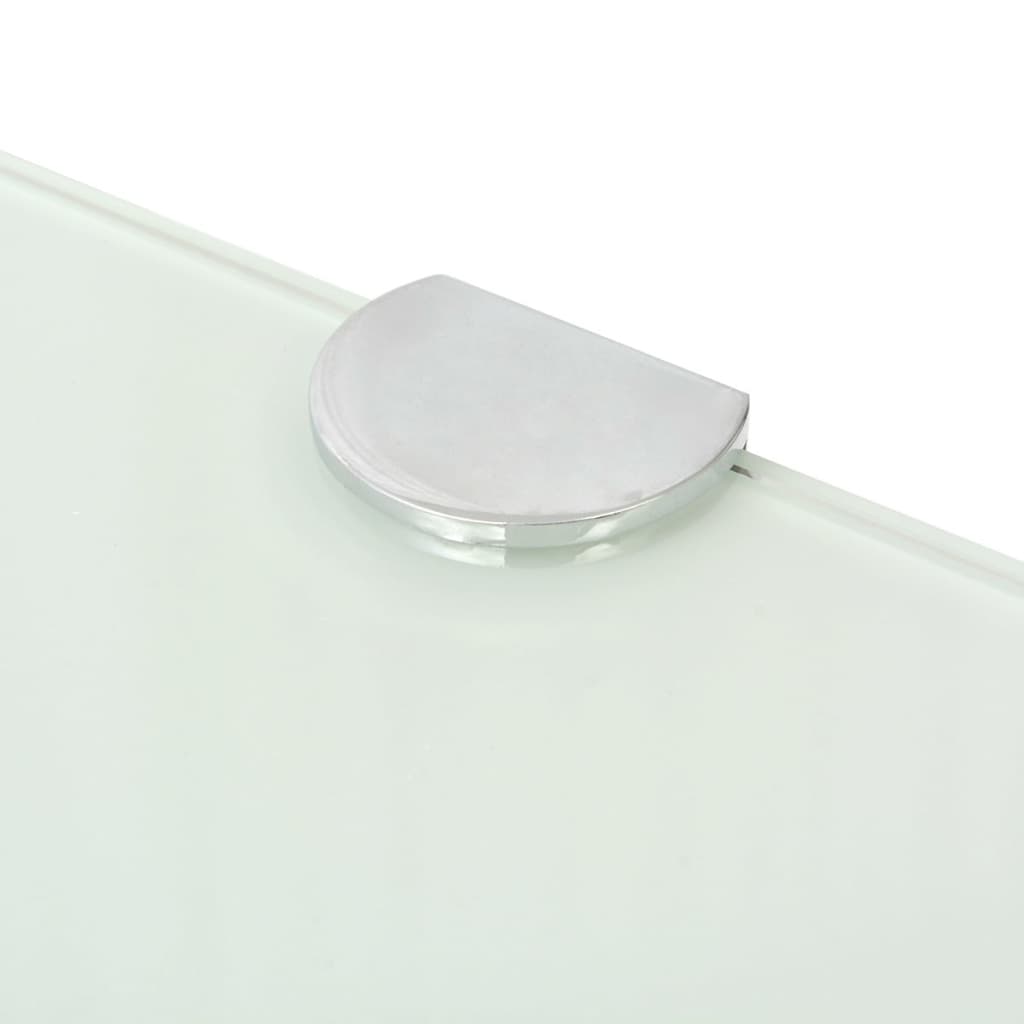 vidaXL Fehér üveg sarokpolc króm tartóval 35x35 cm