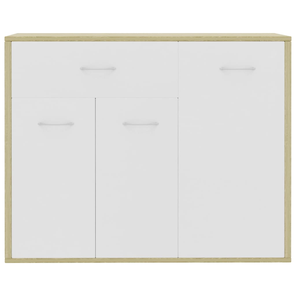 vidaXL fehér és sonoma színű forgácslap tálalószekrény 88x30x70 cm