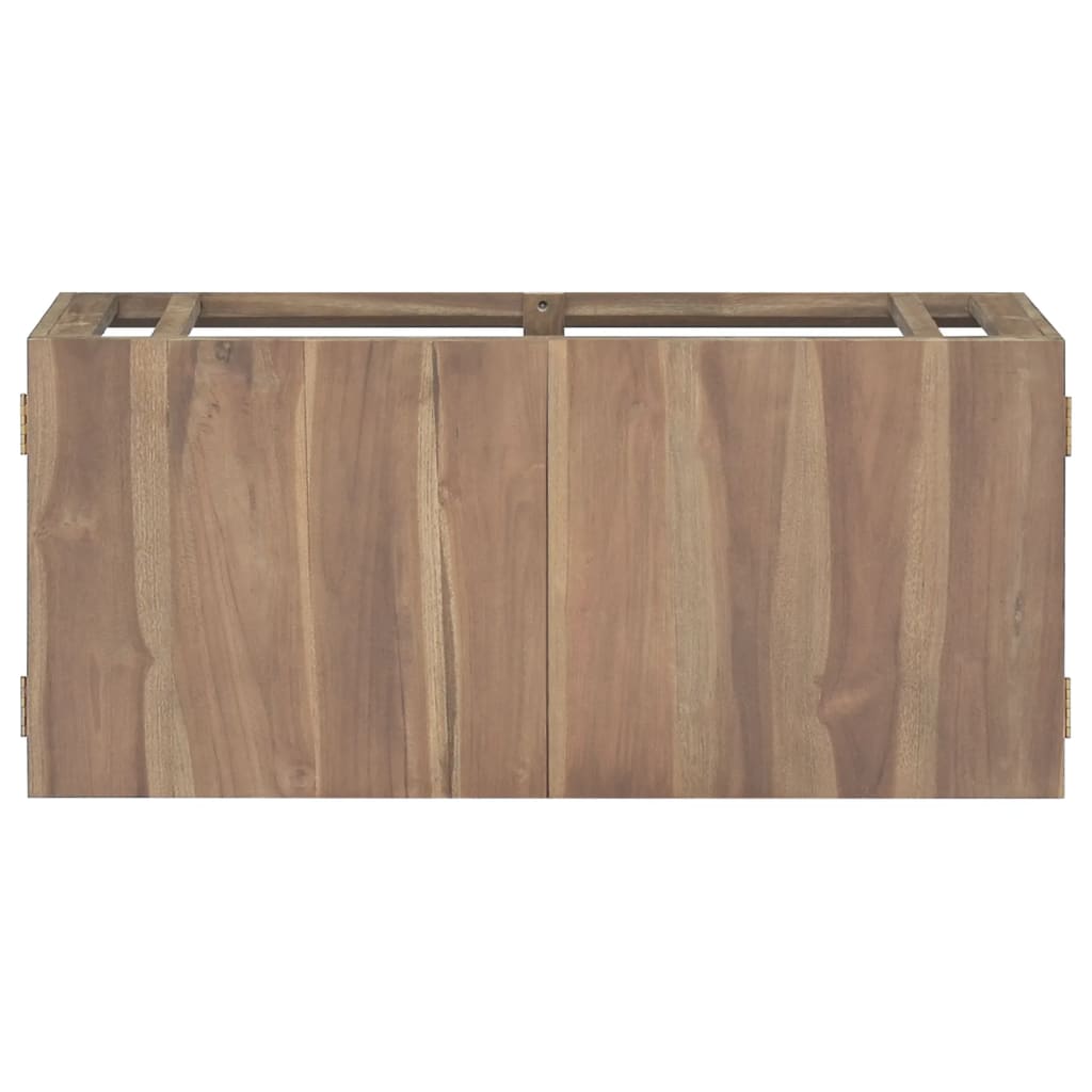 vidaXL tömör tíkfa falra szerelhető fürdőszobaszekrény 90 x 39 x 40 cm