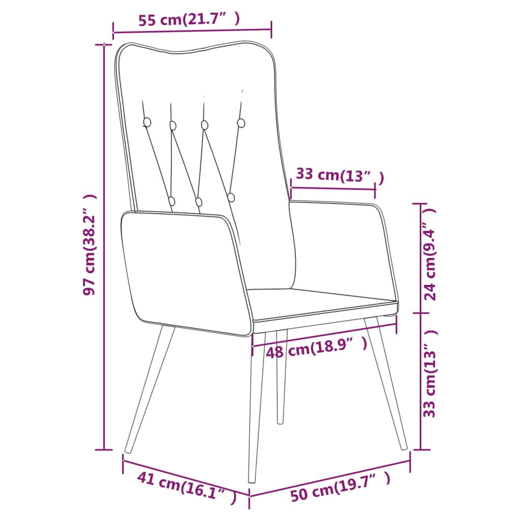 vidaXL barna vászon szárnyas szék