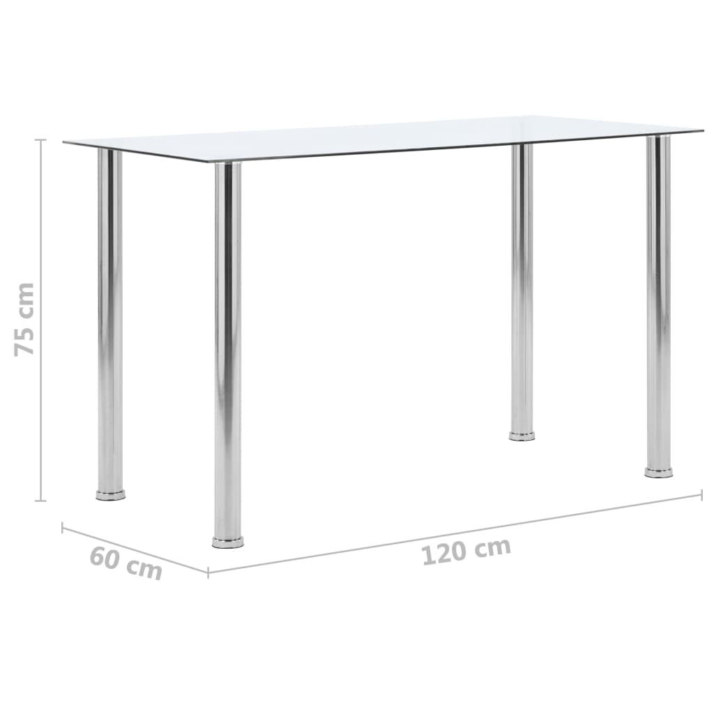 vidaXL átlátszó edzett üveg étkezőasztal 120 x 60 x 75 cm