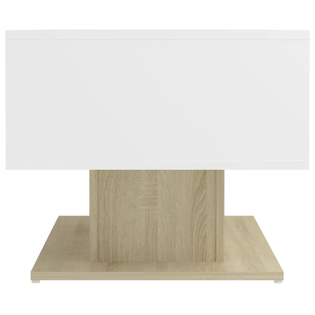 vidaXL fehér és tölgyszínű forgácslap dohányzóasztal 103,5x50x44,5 cm
