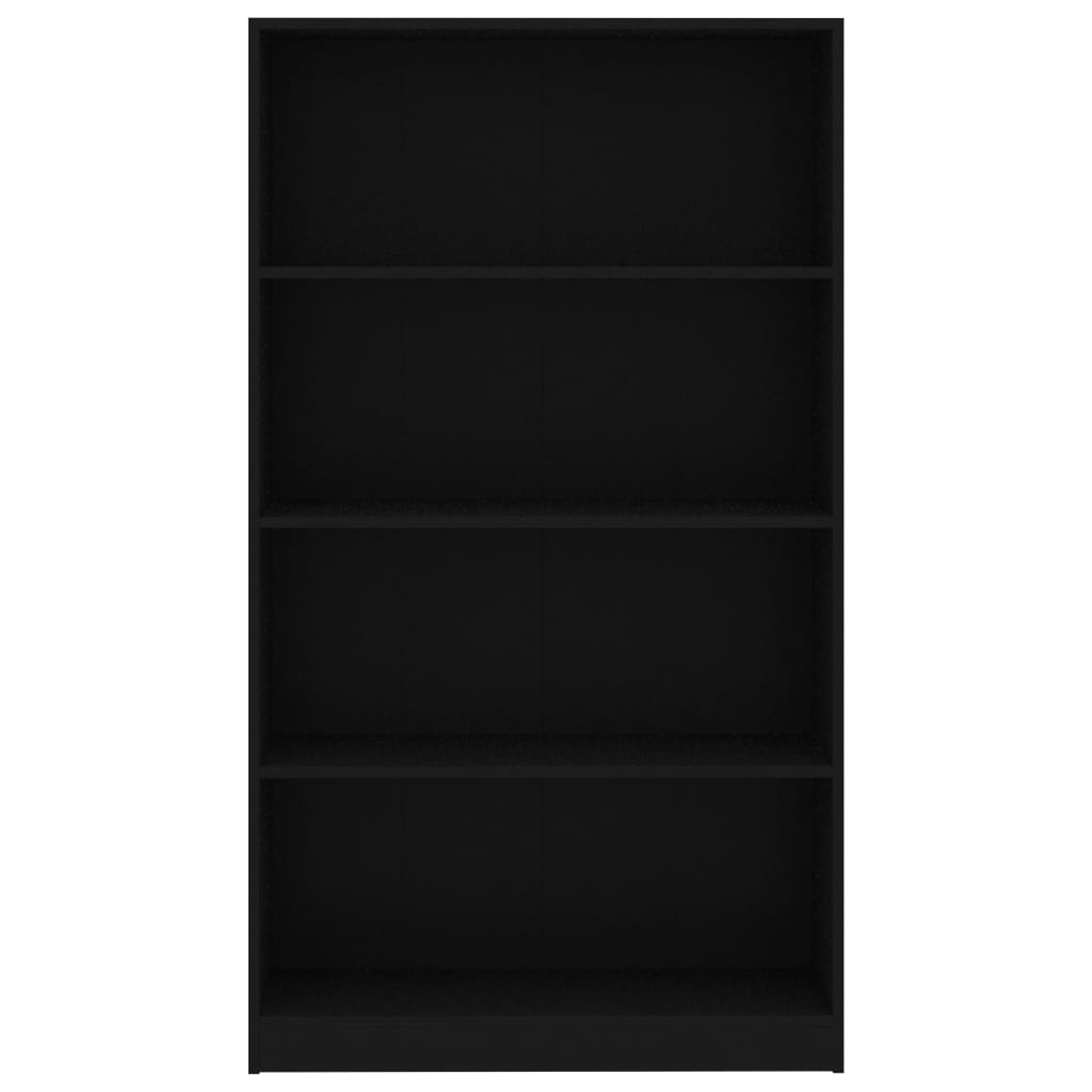 vidaXL 4-szintes fekete forgácslap könyvszekrény 80 x 24 x 142 cm