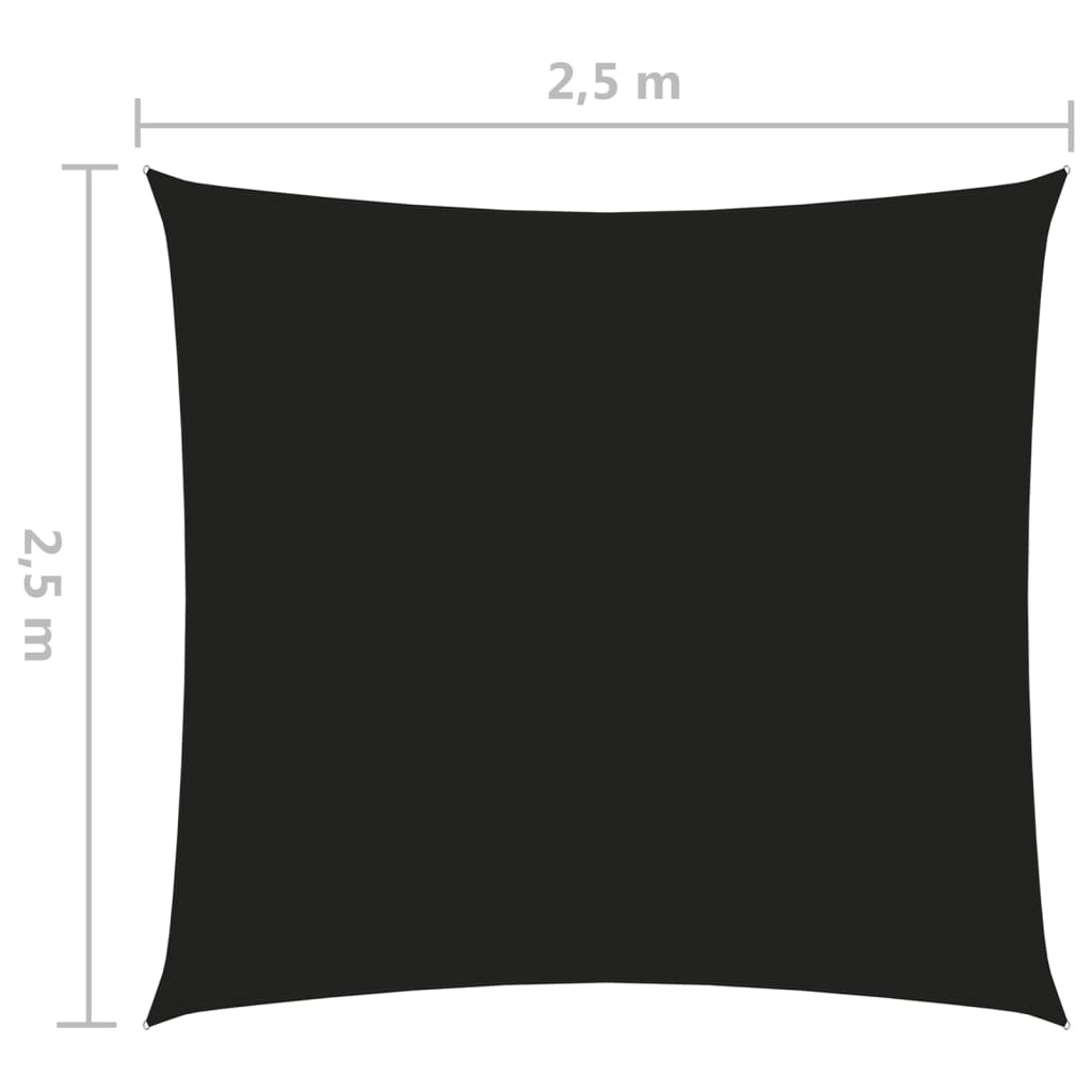 vidaXL fekete négyzet alakú oxford-szövet napvitorla 2,5 x 2,5 m