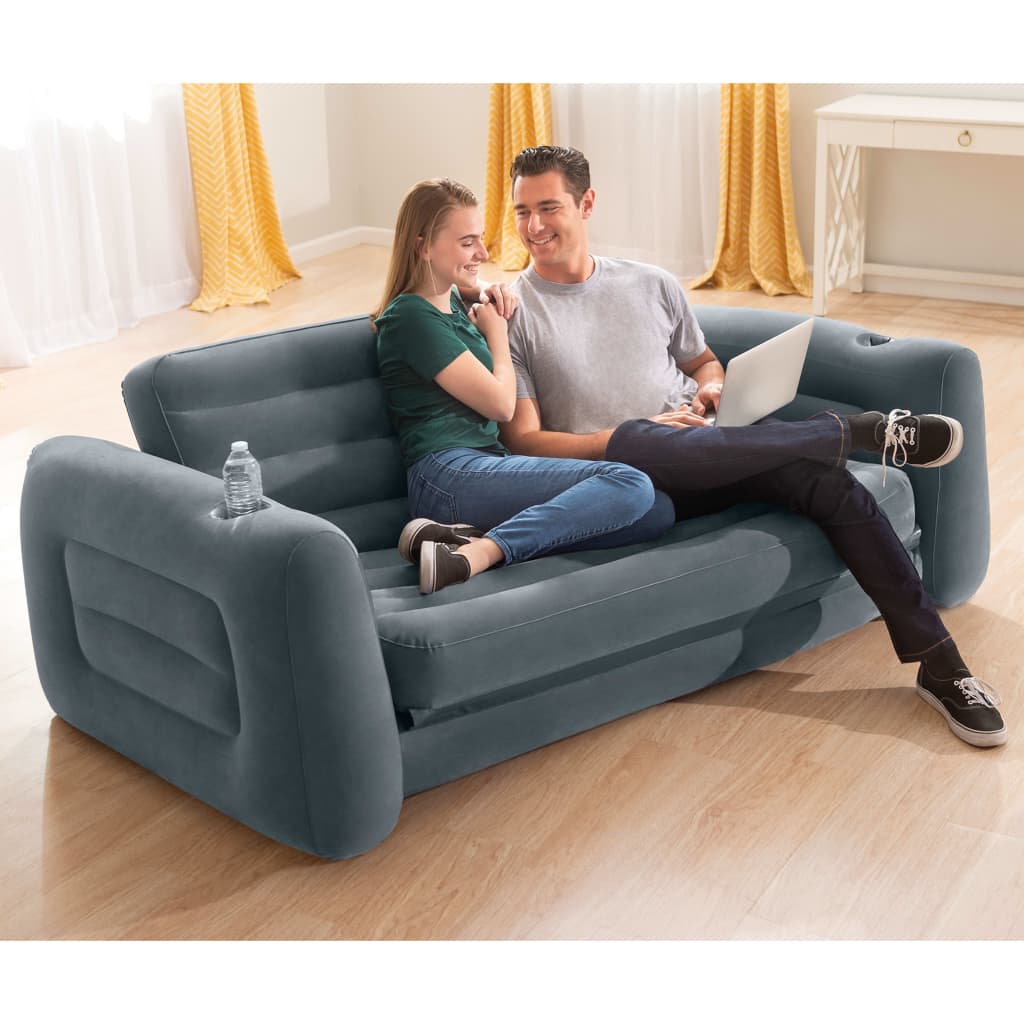 Intex sötétszürke kihúzható fotel 203 x 231 x 66 cm