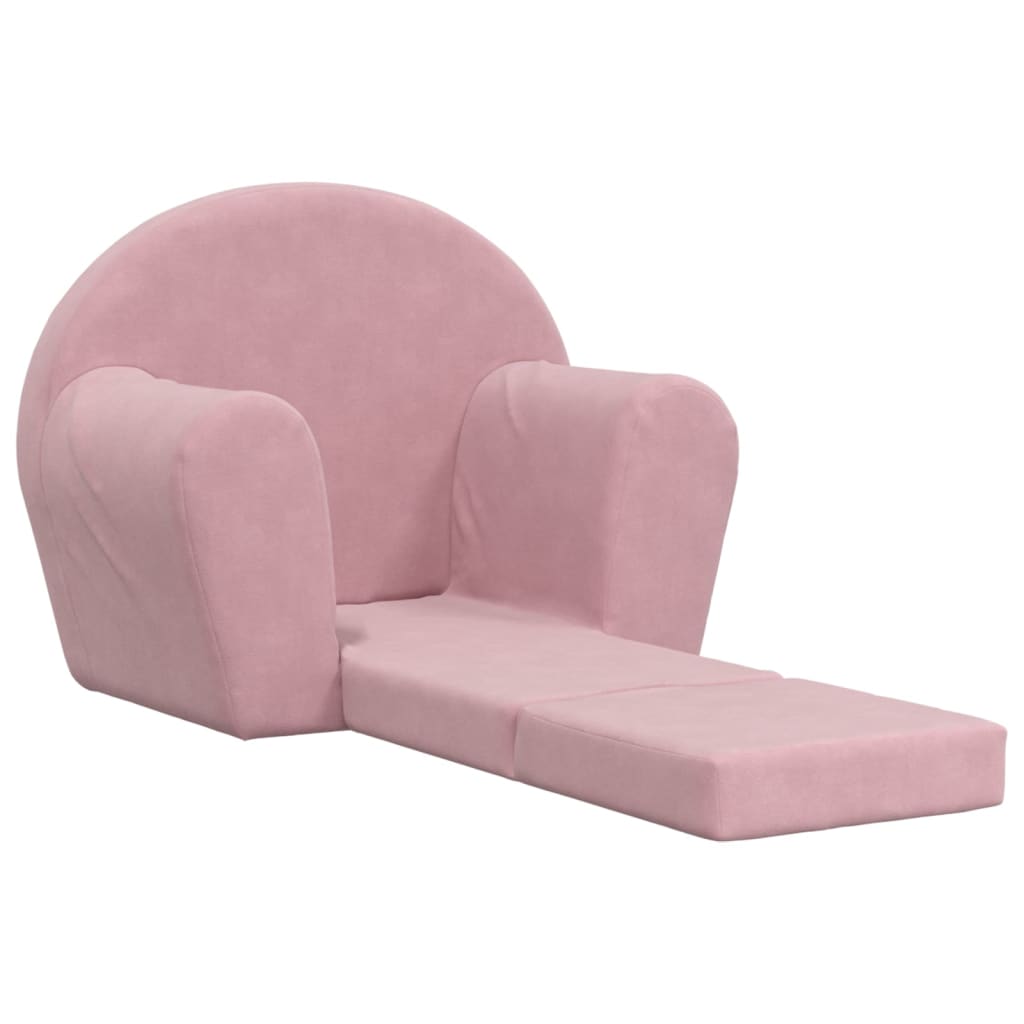 vidaXL rózsaszín puha plüss gyerek kanapéágy