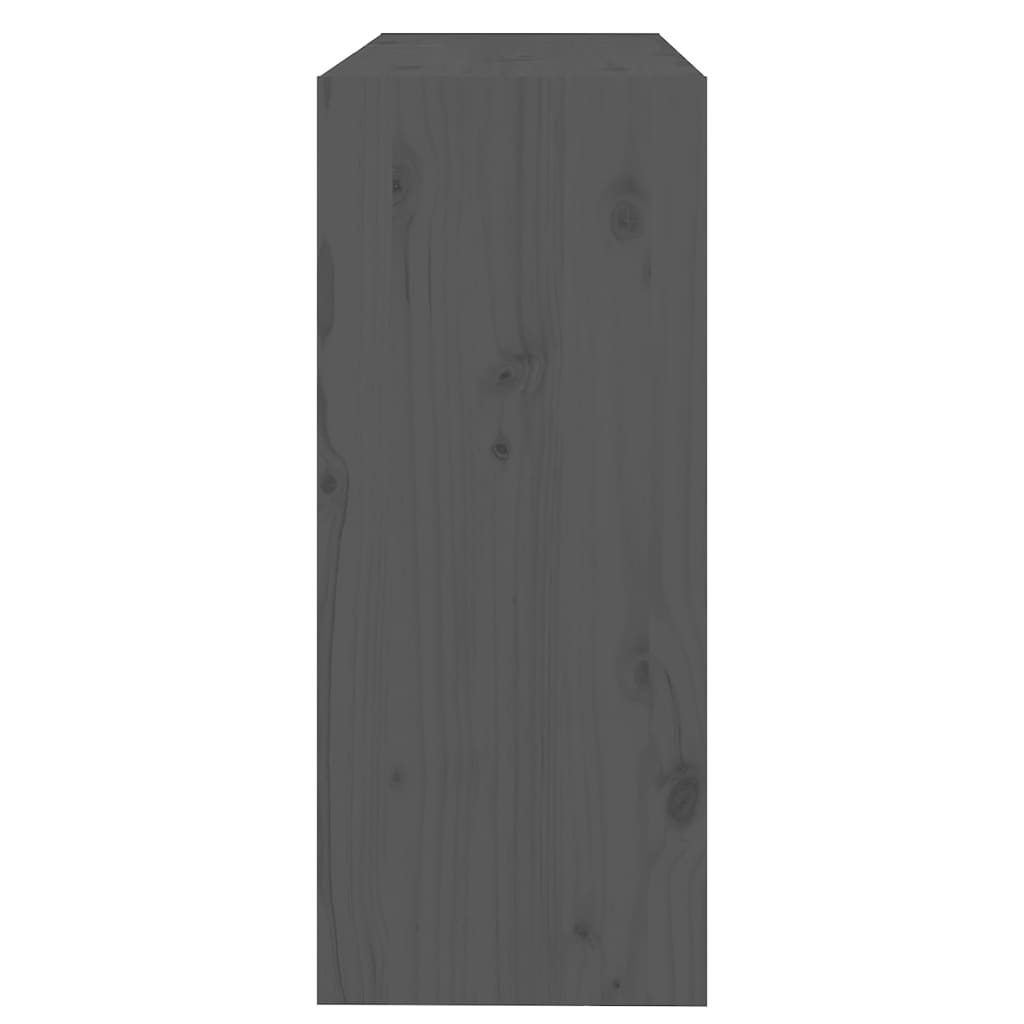 vidaXL szürke tömör fenyőfa könyvszekrény/térelválasztó 80x30x71,5 cm