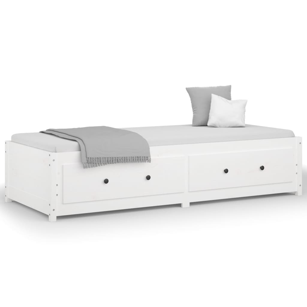 vidaXL Small Single fehér tömör fenyőfa nappali ágy 75x190 cm