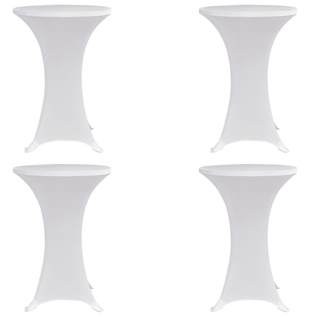 vidaXL 4 darab fehér sztreccs asztalterítő bárasztalhoz Ø60 cm