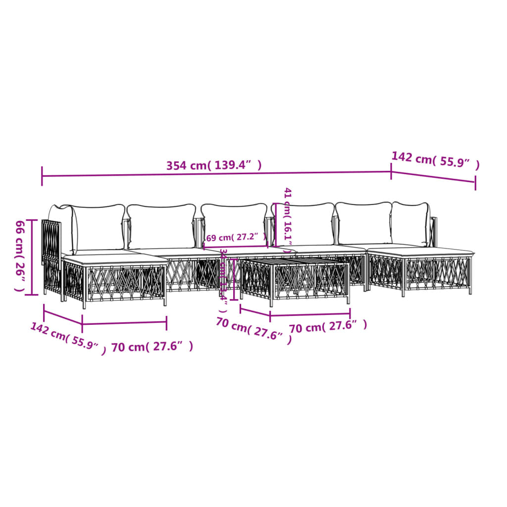 vidaXL 8 részes antracitszürke acél kerti ülőgarnitúra párnákkal