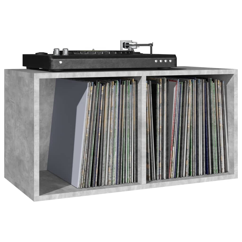 800121 vidaXL Vinyl Storage Box Concrete Grey 71x34x36 cm Chipboard