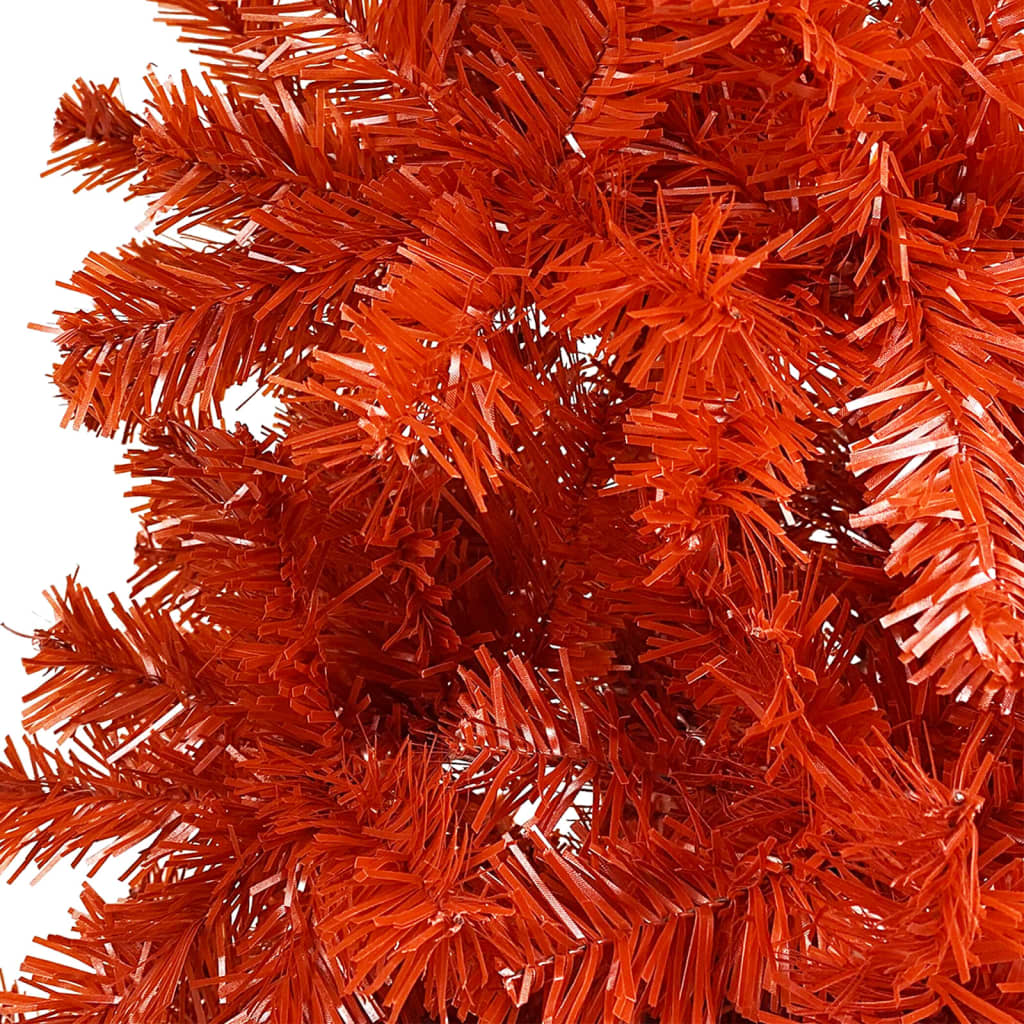vidaXL piros vékony karácsonyfa LED-ekkel és gömbszettel 150 cm