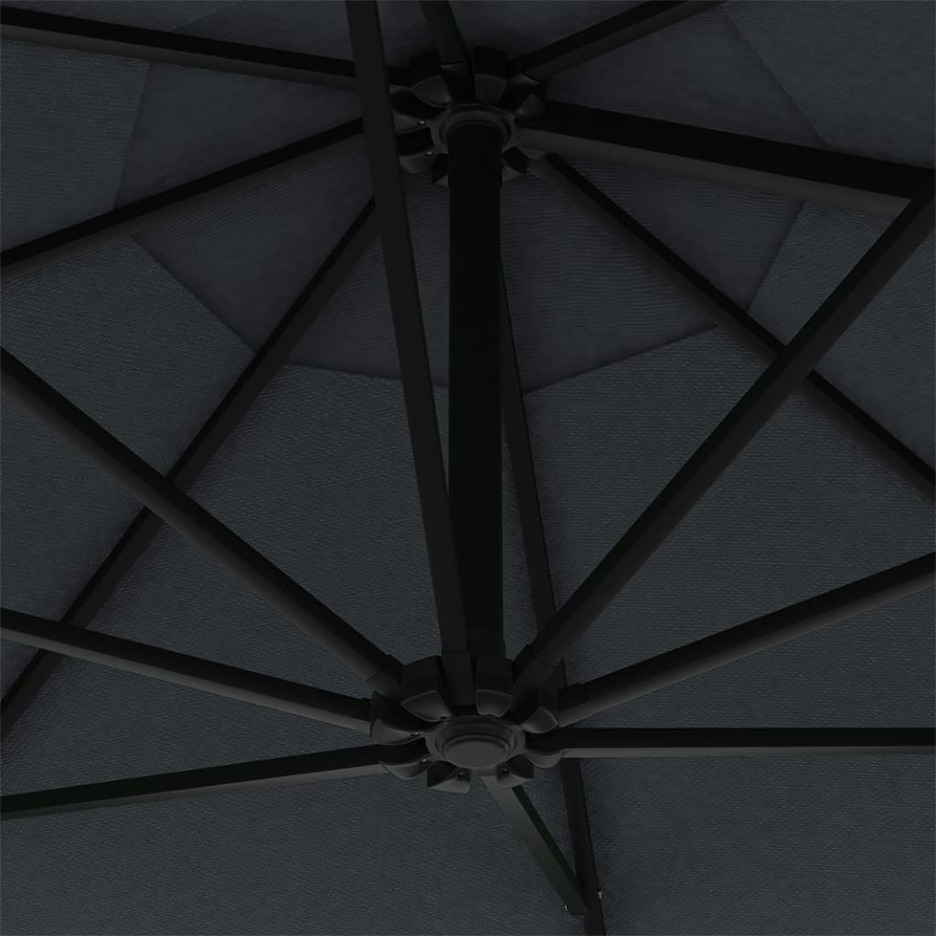 vidaXL antracitszürke falra szerelhető napernyő fémrúddal 300 cm