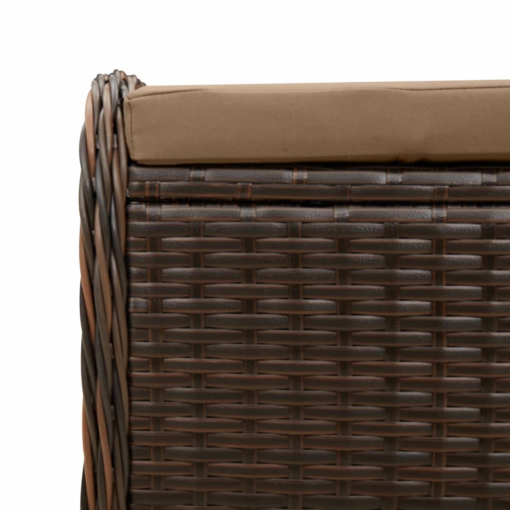vidaXL barna polyrattan kerti szék párnával 58 x 46 x 46 cm