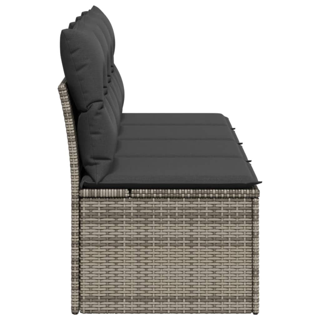 vidaXL 4 személyes szürke polyrattan kerti kanapé párnával