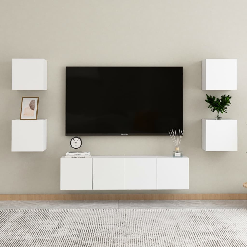 vidaXL fehér falra szerelhető TV-szekrény 30,5 x 30 x 30 cm