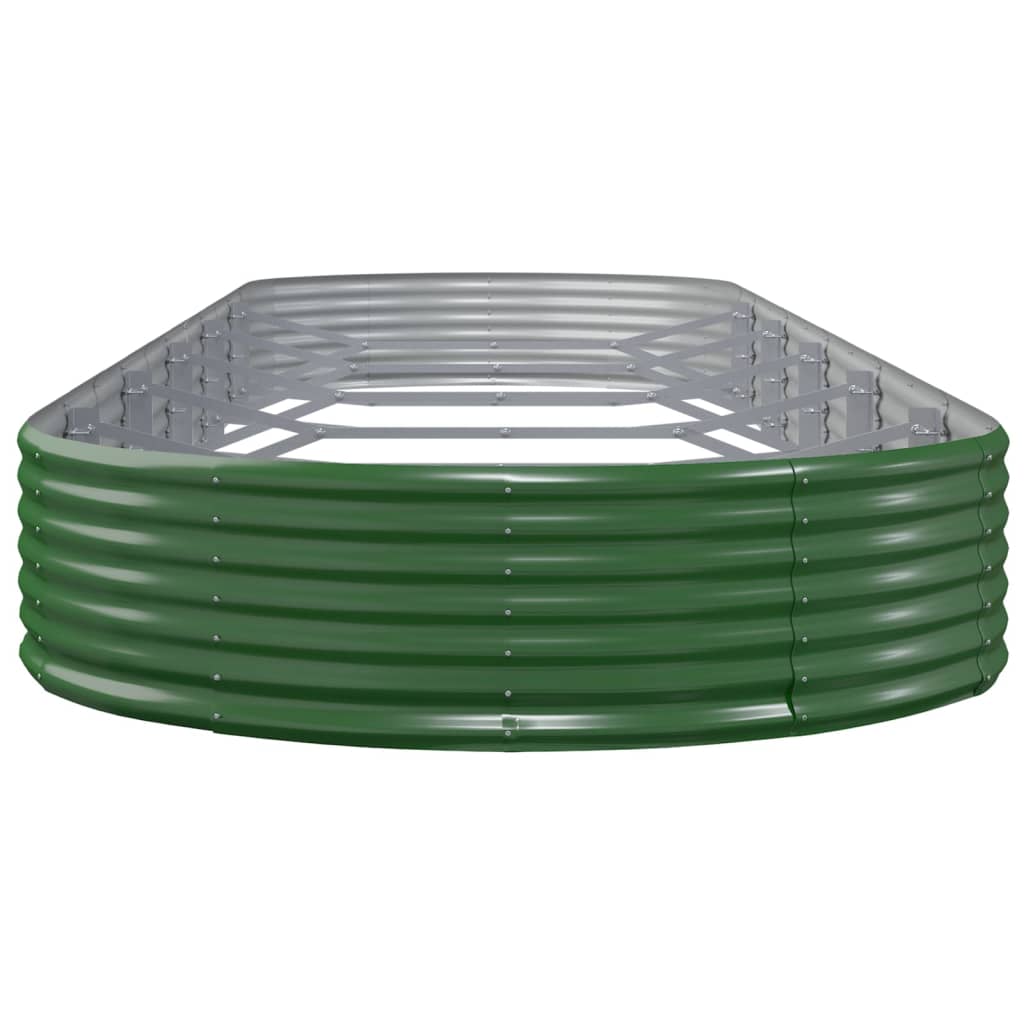 vidaXL zöld porszórt acél kerti magaságyás 523x140x36 cm