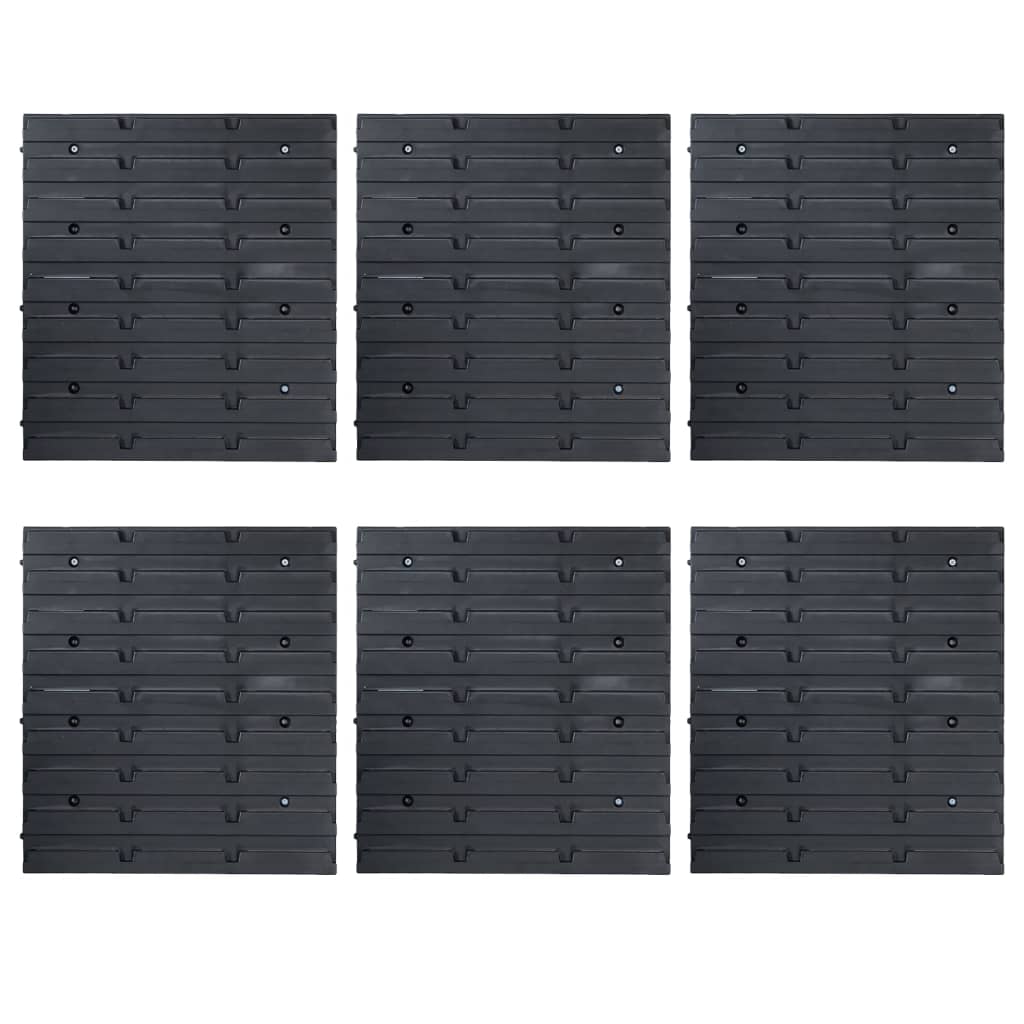 vidaXL 96 darabos kék és fekete tárolódoboz-készlet fali panelekkel