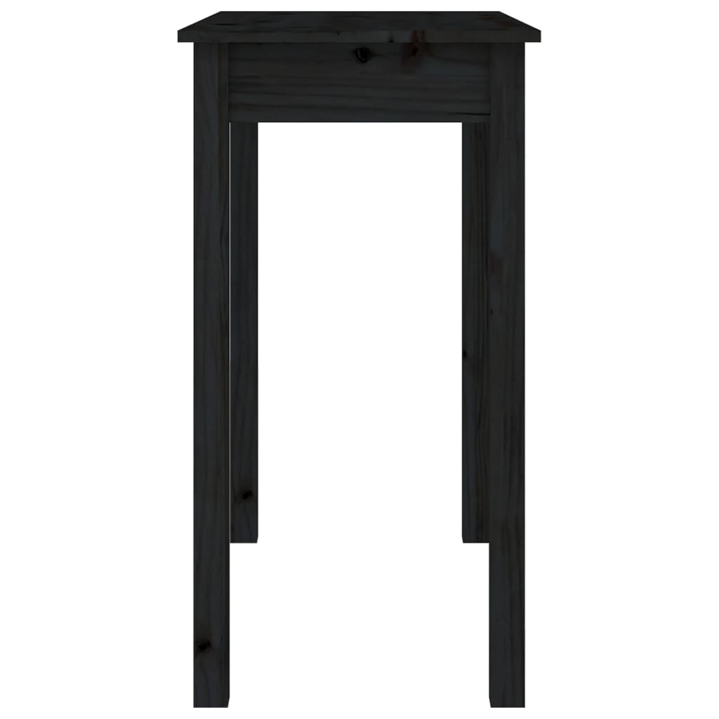 vidaXL fekete tömör fenyőfa tálalóasztal 80 x 40 x 75 cm