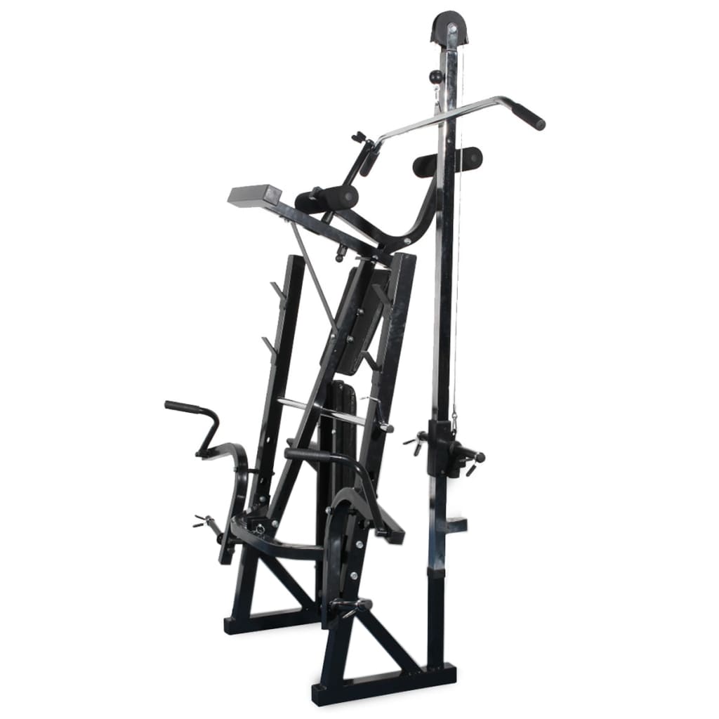 vidaXL edzőpad állvánnyal / egykezes és kétkezes súlyzószettel 60,5 kg