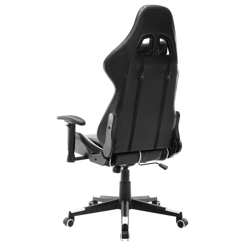 vidaXL fekete és fehér műbőr gamer szék