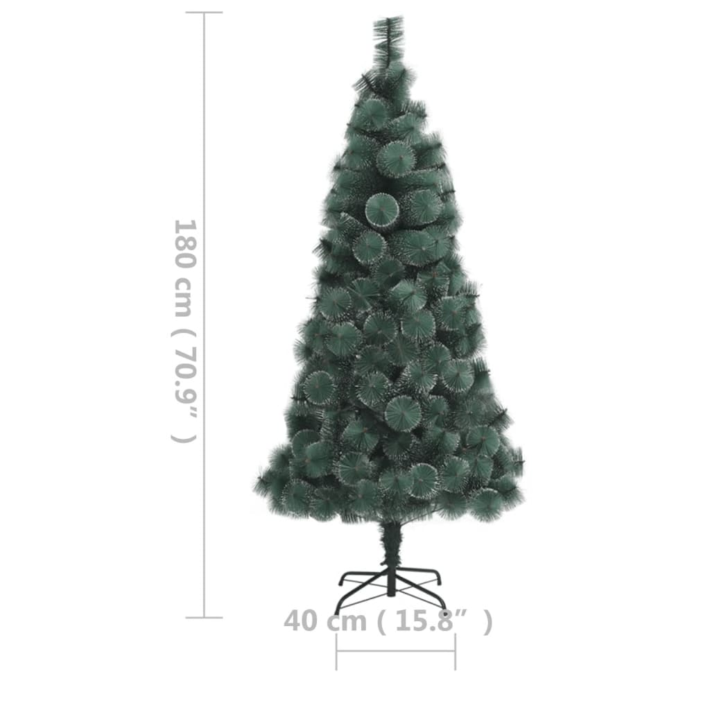 vidaXL zöld PET megvilágított műkarácsonyfa állvánnyal 180 cm