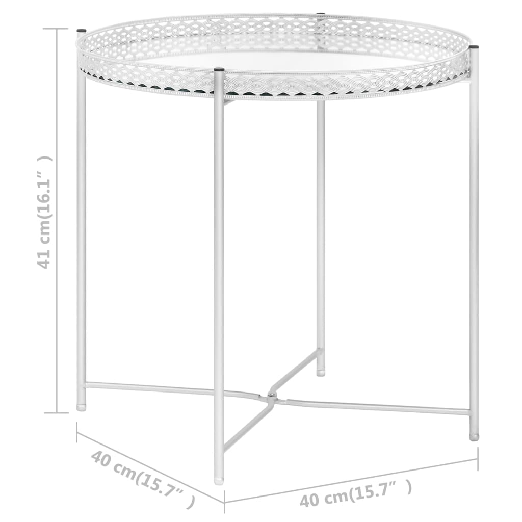 vidaXL ezüstszínű üveg kisasztal 40 x 40 x 41 cm