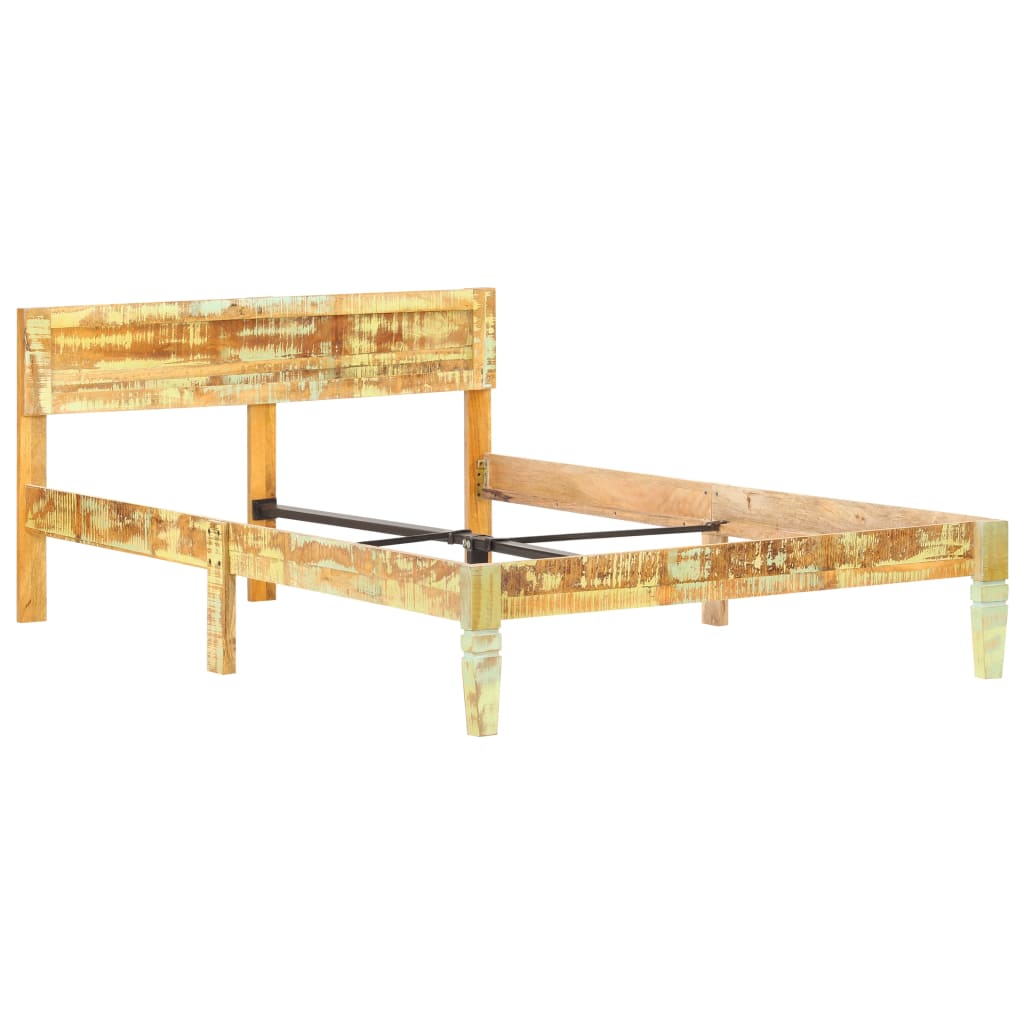 vidaXL tömör újrahasznosított fa ágykeret 120 x 200 cm