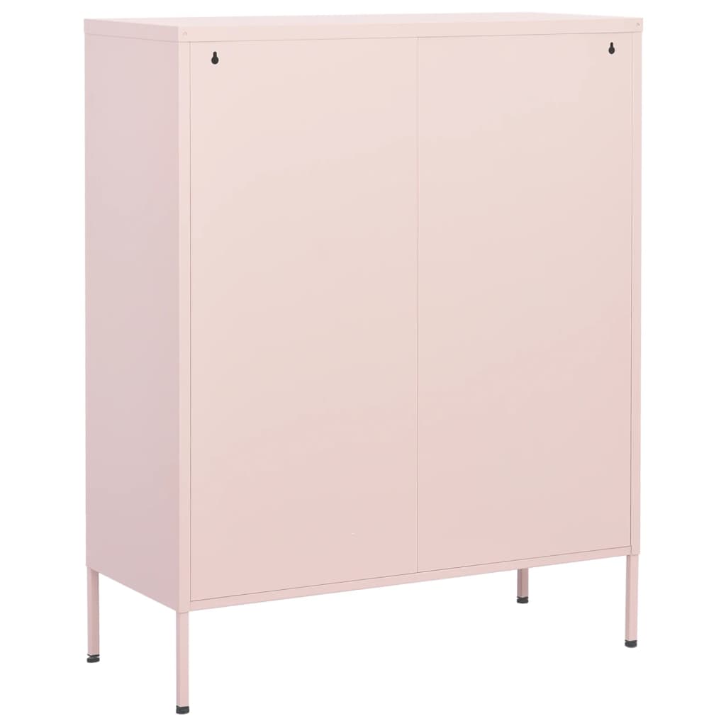 vidaXL rózsaszín acél tárolószekrény 80 x 35 x 101,5 cm