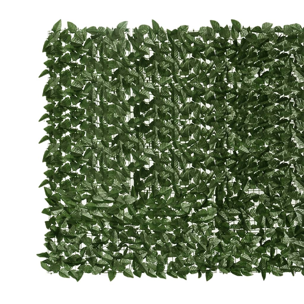 vidaXL sötétzöld leveles erkélyparaván 600 x 150 cm