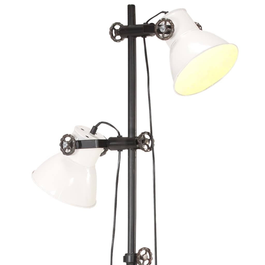 vidaXL öntött vas állólámpa 2 db fehér lámpaernyővel E27
