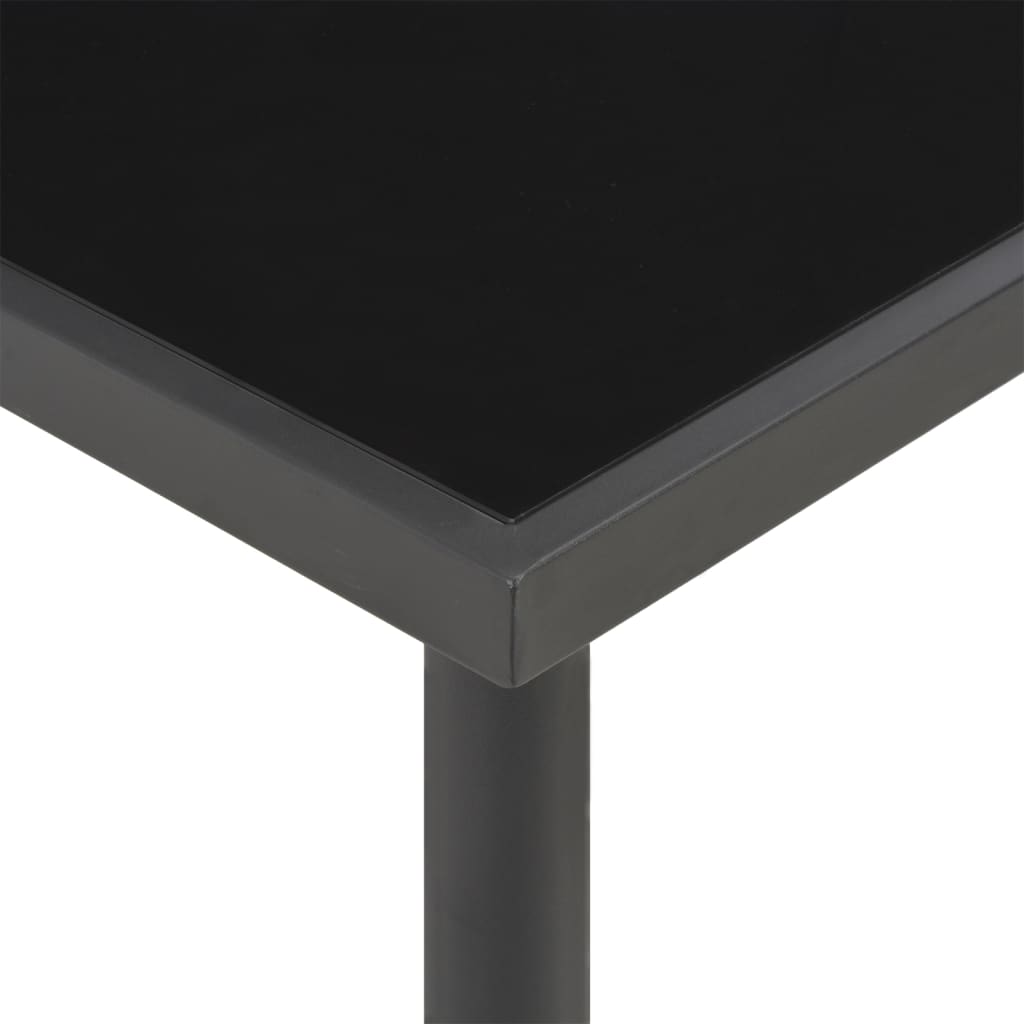 vidaXL antracitszürke acél és üveg kültéri étkezőasztal 220 x 90 x 75 cm