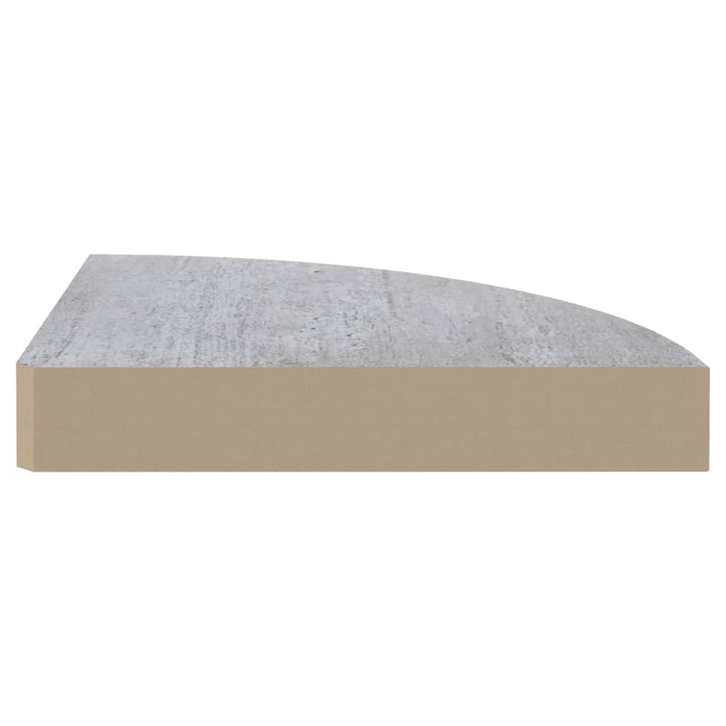vidaXL 2 db betonszürke MDF fali sarokpolc 25 x 25 x 3,8 cm