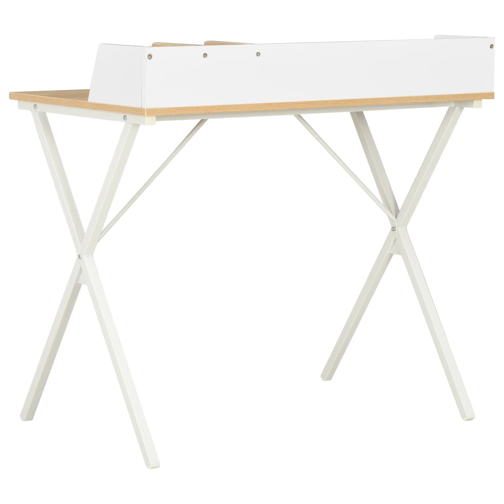 vidaXL fehér és természetes színű íróasztal 80 x 50 x 84 cm