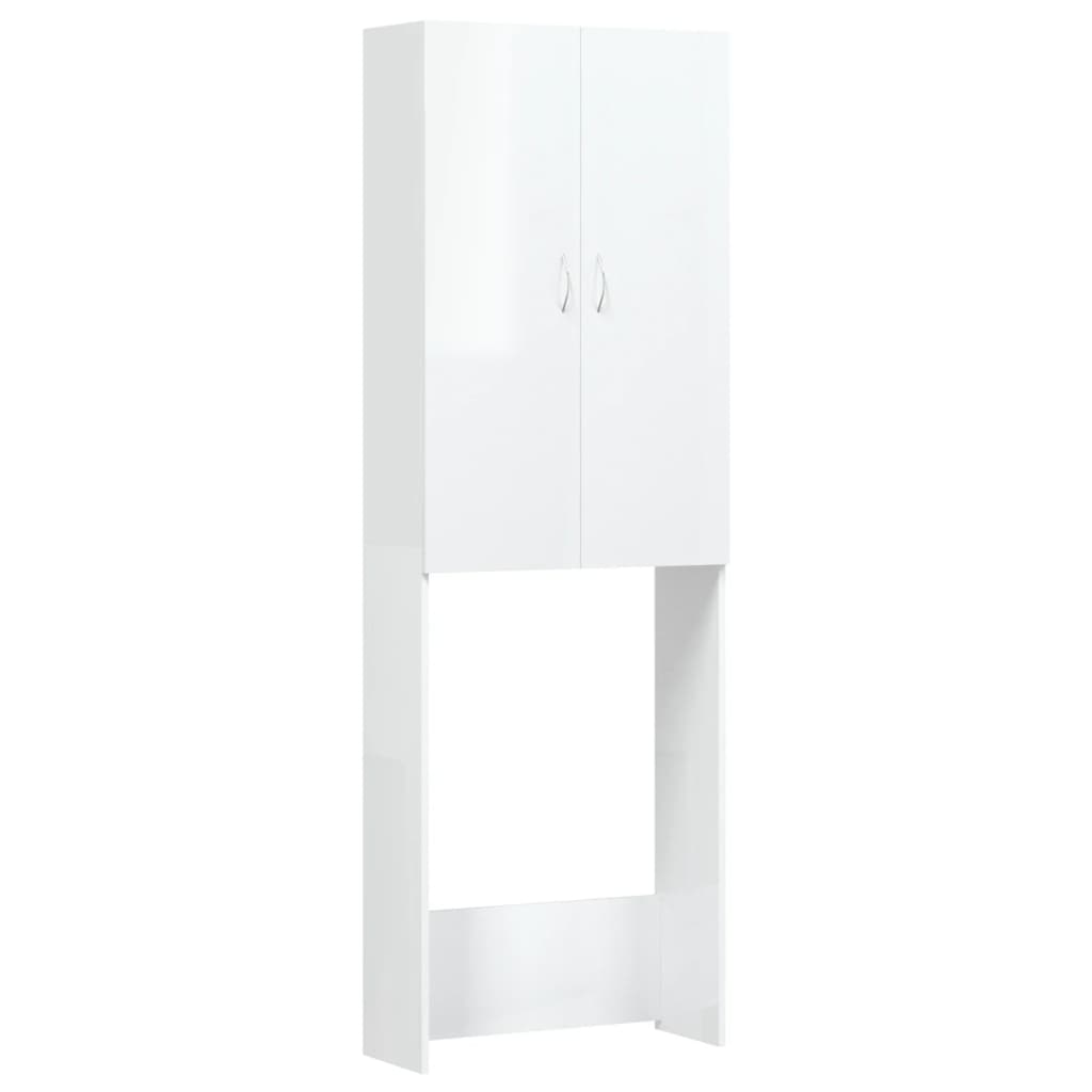 vidaXL magasfényű fehér mosógépszekrény 64 x 25,5 x 190 cm