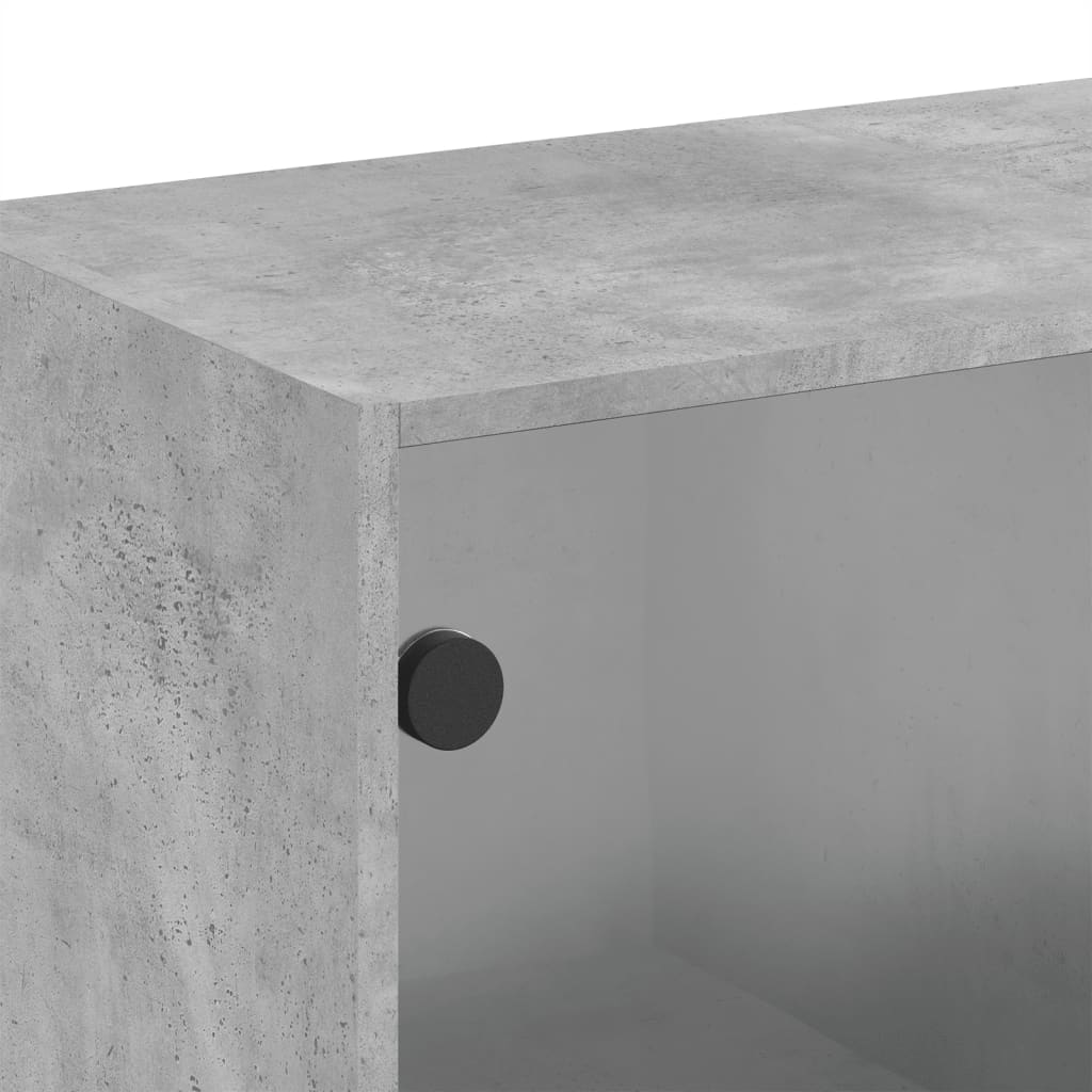 vidaXL betonszürke faliszekrény üvegajtókkal 68 x 37 x 68,5 cm
