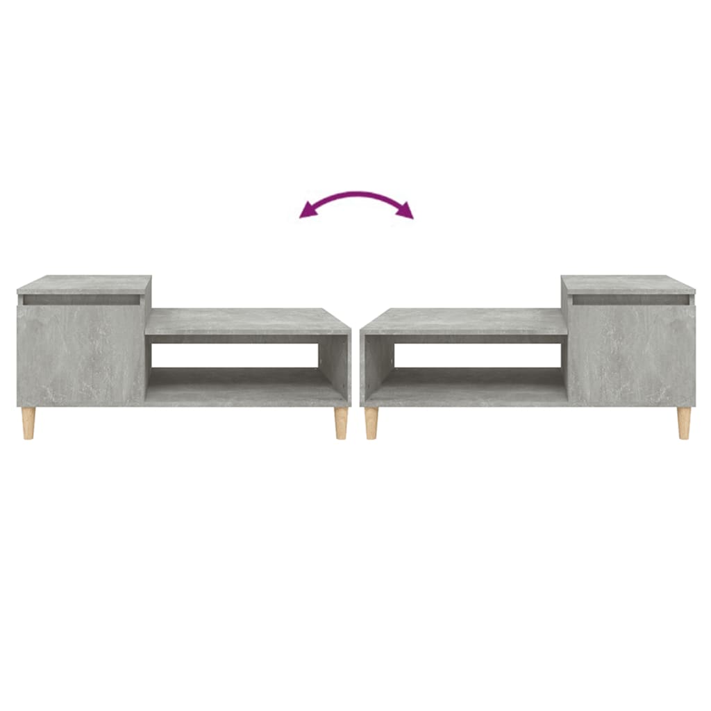 vidaXL betonszürke szerelt fa dohányzóasztal 100 x 50 x 45 cm