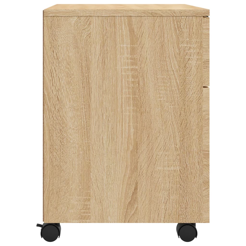 vidaXL sonoma-tölgyszínű szerelt fa iratszekrény kerekekkel 45x38x45cm