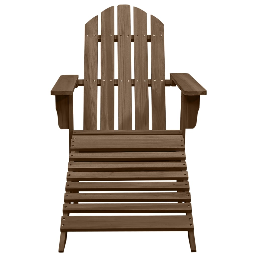 vidaXL barna fa kerti szék zsámollyal
