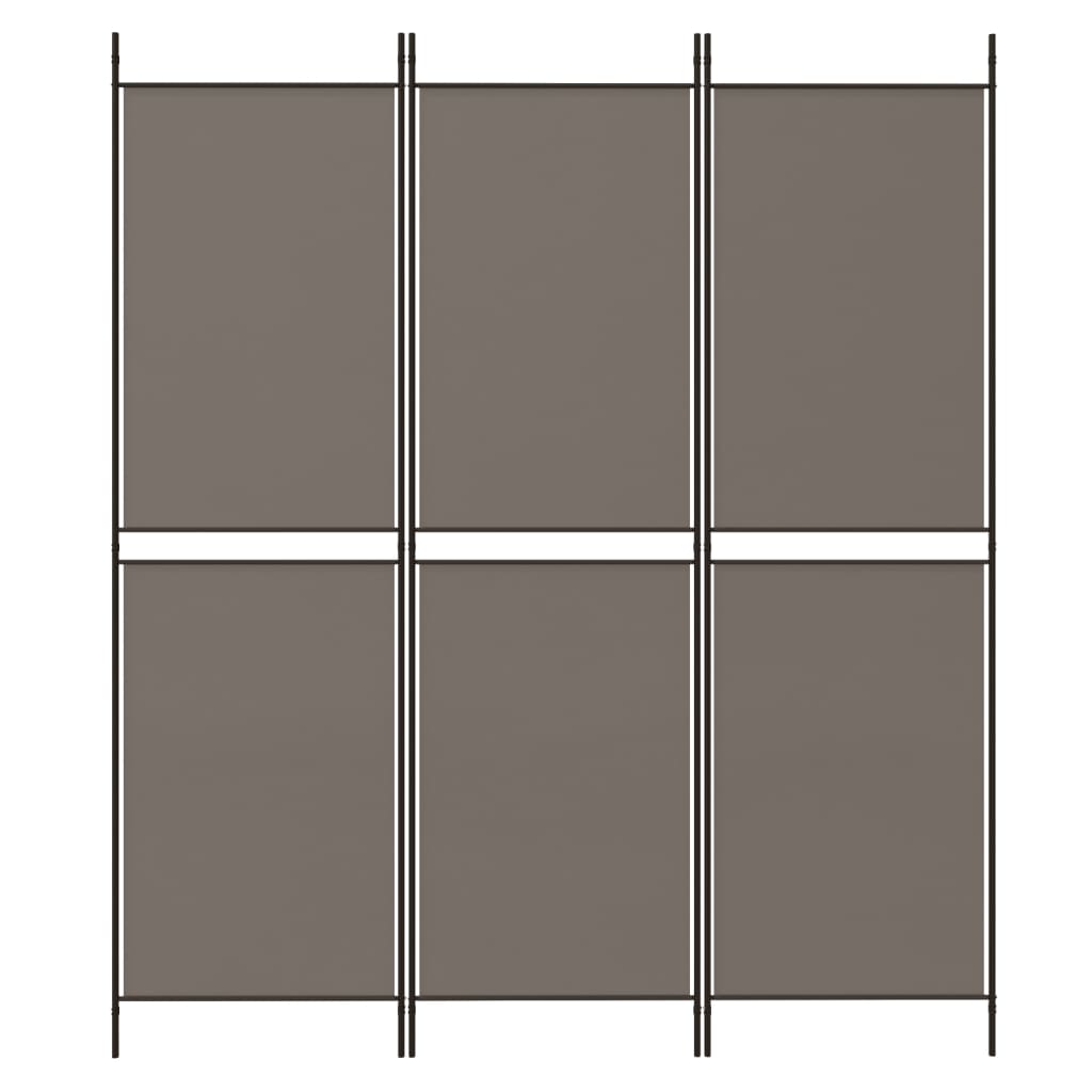 vidaXL 3 paneles antracitszürke szövet térelválasztó 150x180 cm