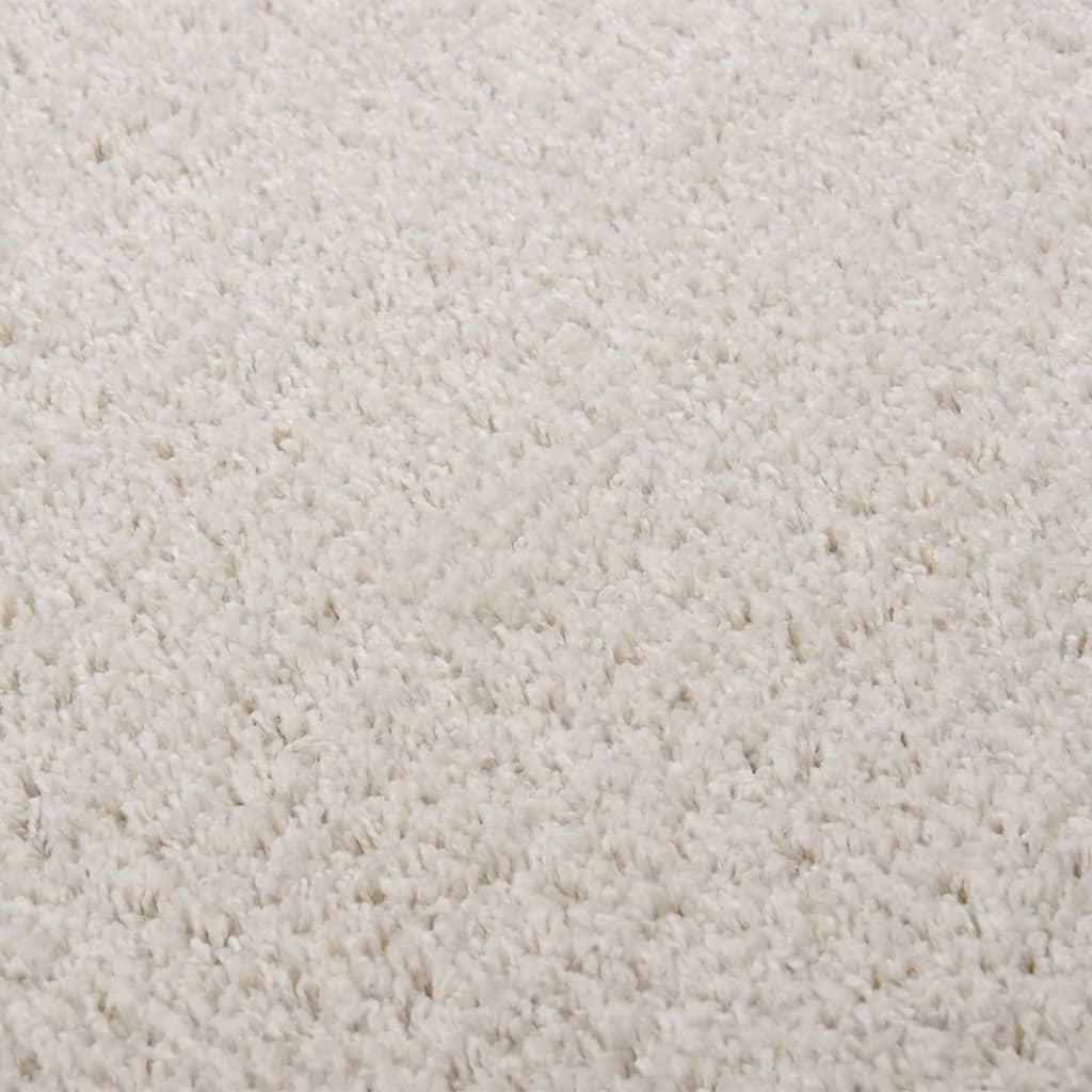 vidaXL krémszínű hosszú szálú bozontos szőnyeg 140x200 cm