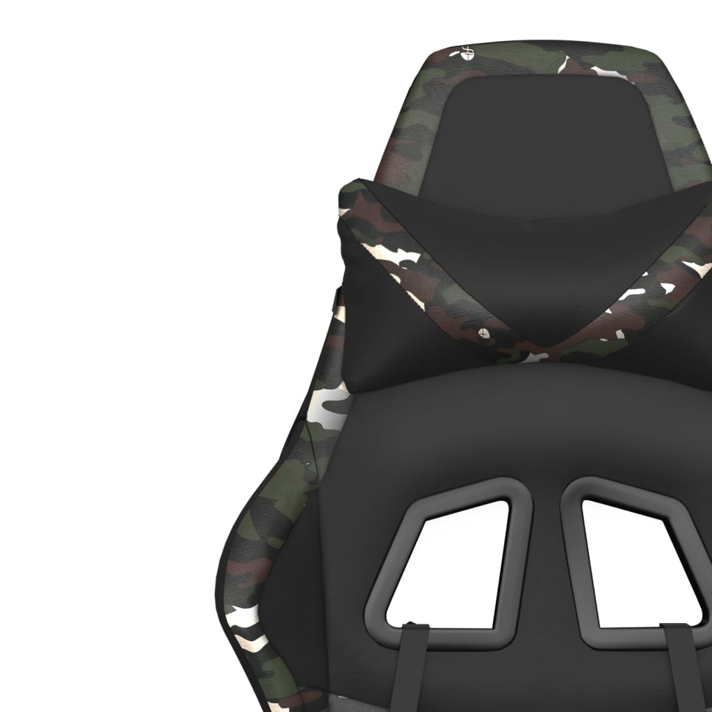 vidaXL fekete és terepszínű műbőr játékszék lábtartóval