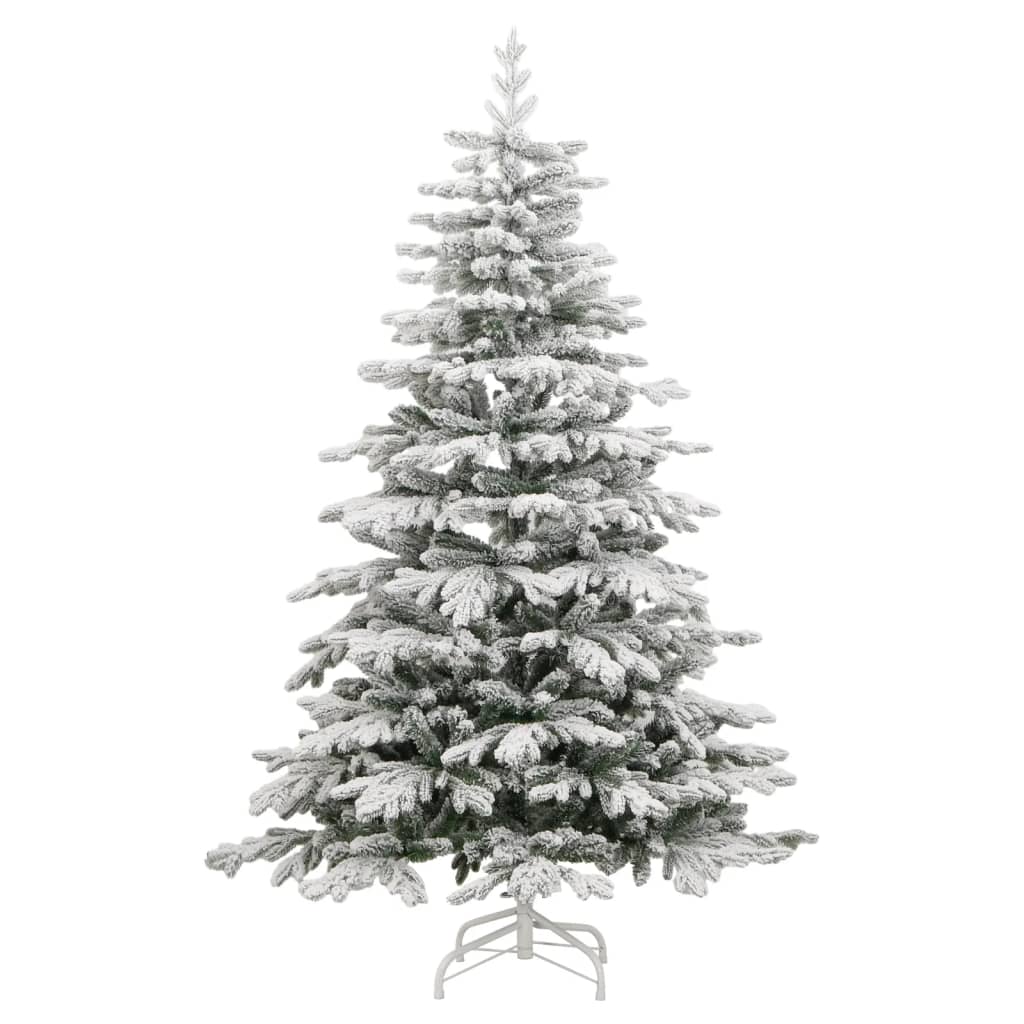 vidaXL csuklópántos műkarácsonyfa 300 LED-del és hópehellyel 180 cm