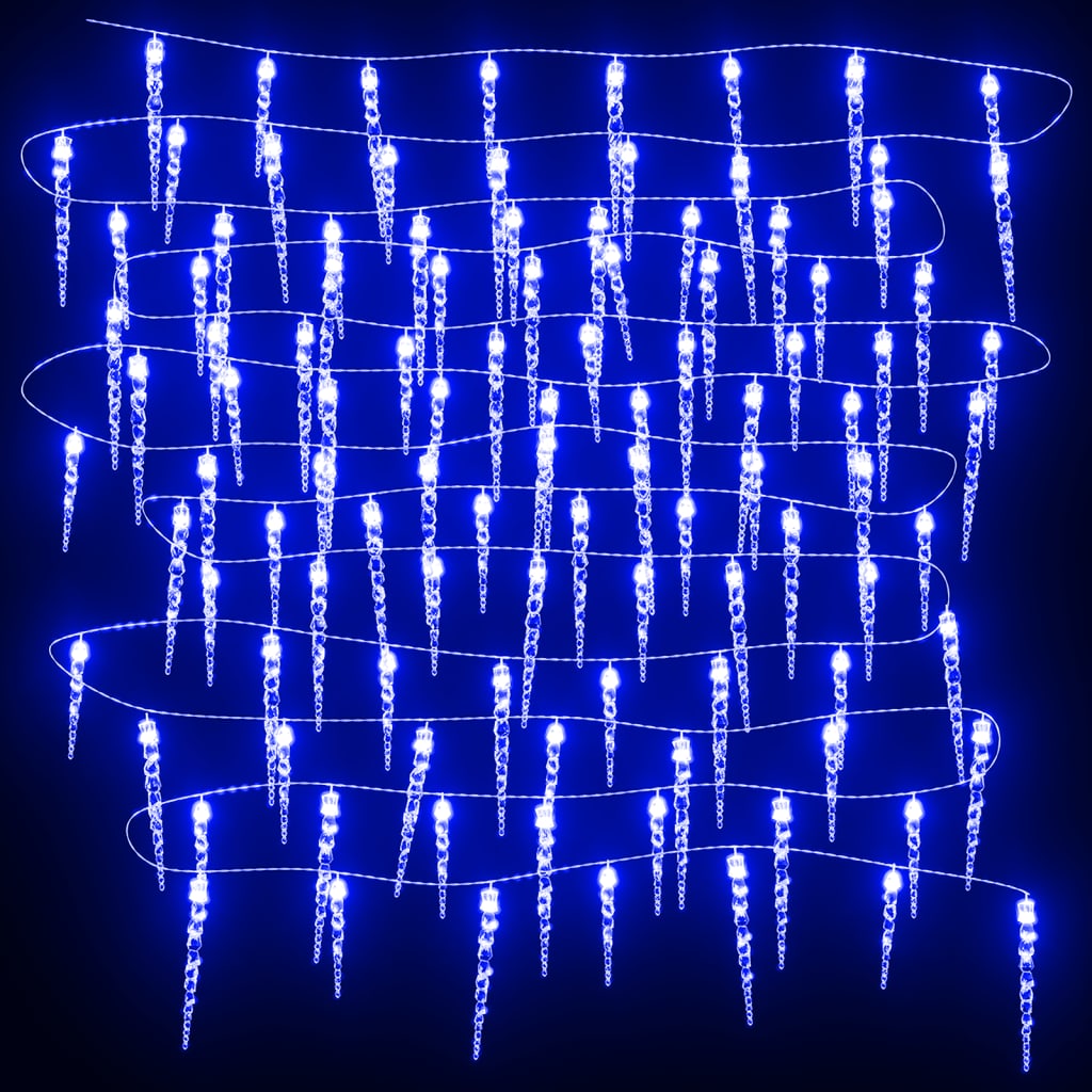 vidaXL 100 db akril kék karácsonyi jégcsaplámpa