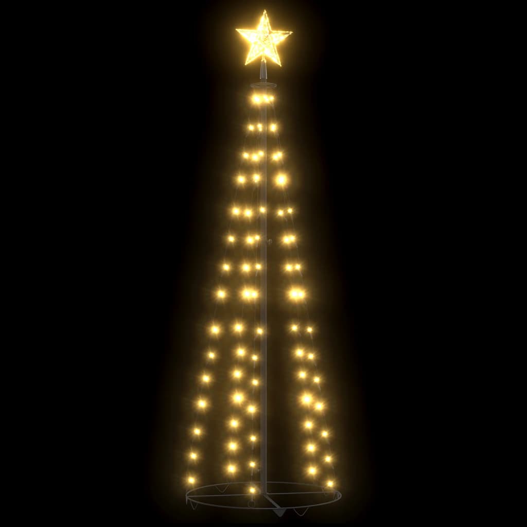 vidaXL kúp alakú karácsonyfa 84 meleg fehér LED-del 50 x 150 cm