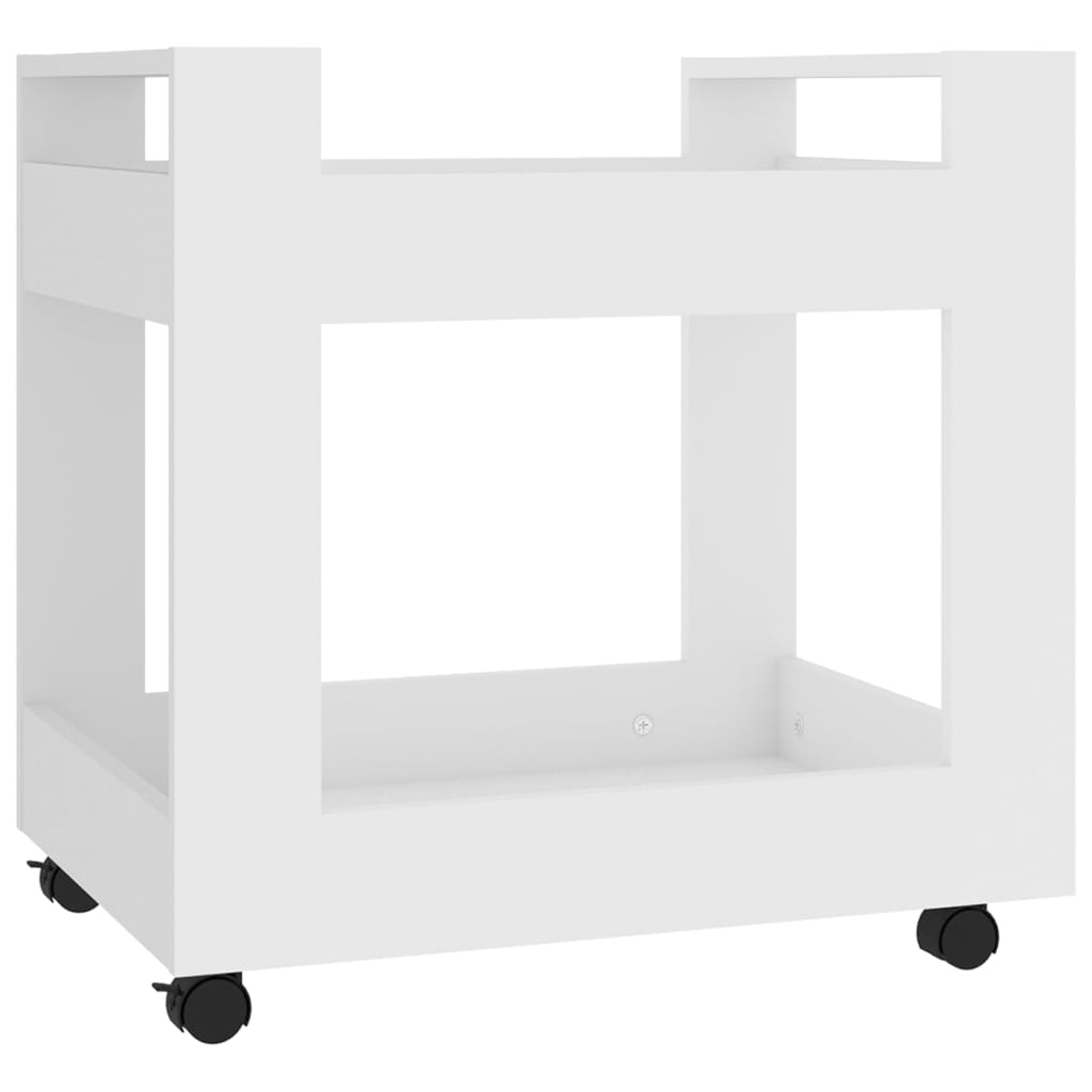 vidaXL fehér szerelt fa asztal-kocsi 60 x 45 x 60 cm