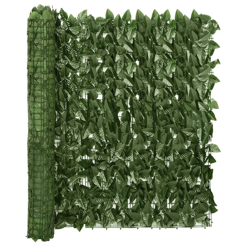 vidaXL sötétzöld leveles erkélyparaván 200 x 100 cm