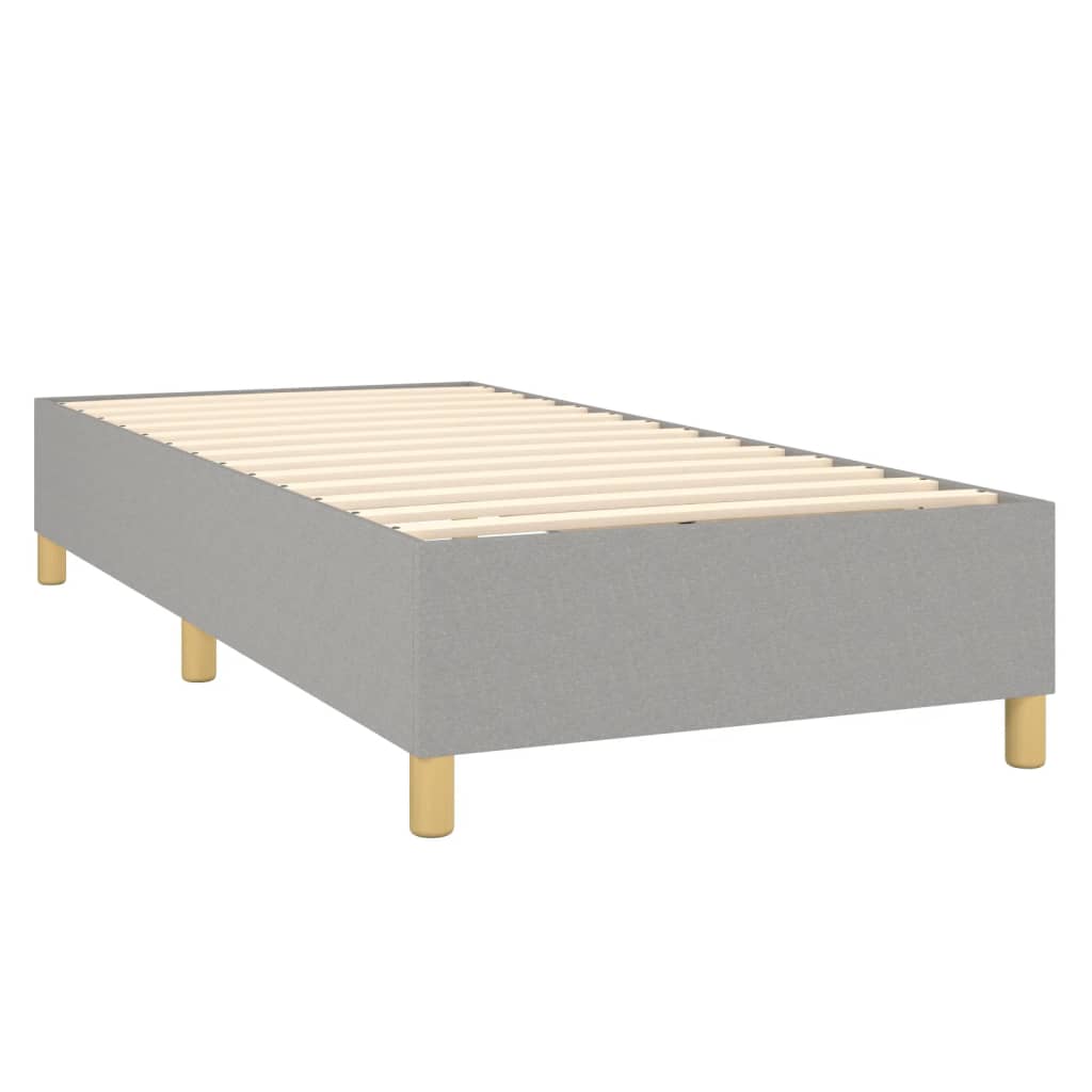 vidaXL világosszürke szövet rugós ágy matraccal 90x190 cm
